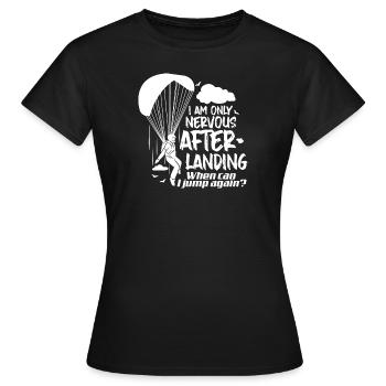 Parachutiste parachutiste - T-shirt Femme - noir - Devant - AI Model Female 172 dark (172cm)