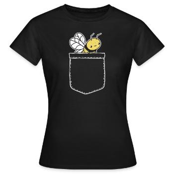 Poches de poche drôle Poches Bee - T-shirt Femme - noir - Devant - AI Model Female 172 dark (172cm)