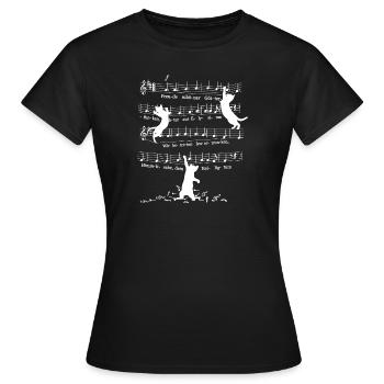 Insolente chat chat Beethoven 9.Symphonie Notes - T-shirt Femme - noir - Devant - AI Model Female 172 dark (172cm)