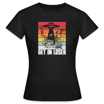 Get in Loser - Frauen T-Shirt - Schwarz - Vorne - AI Model Female 172 dark (172cm)