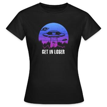 Get in Loser - Frauen T-Shirt - Schwarz - Vorne - AI Model Female 172 dark (172cm)