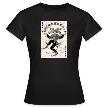 JOKER Karte Spielkarten Joker Kostüm Karte Karneva - Frauen T-Shirt - Schwarz - Vorne - AI Model Female 172 dark (172cm)