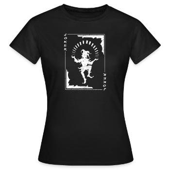 JOKER Karte Spielkarten Joker - Frauen T-Shirt - Schwarz - Vorne - AI Model Female 172 dark (172cm)