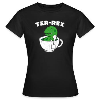 Tea-Rex Süßer T Rex Dinosaur Dino Tee Liebhaber - Frauen T-Shirt - Schwarz - Vorne - AI Model Female 172 dark (172cm)