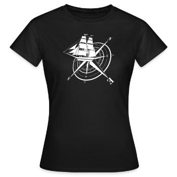 Kompass Segler Segeln Geschenk Himmelsrichtungen S - Frauen T-Shirt - Schwarz - Vorne - AI Model Female 172 dark (172cm)
