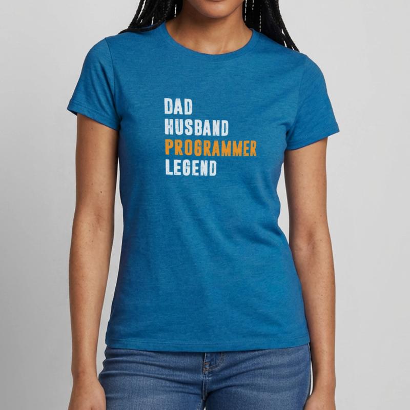 Papa Mari Programmeur Legend Coder Coding T-shirt Femme