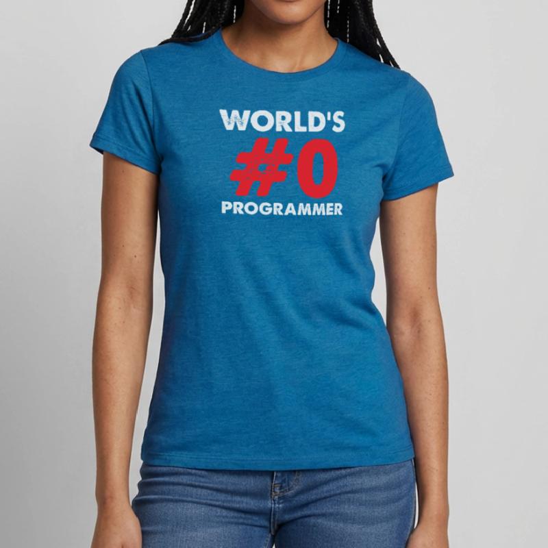 Worlds 0 Programmeur Citation Devloper T-shirt Femme