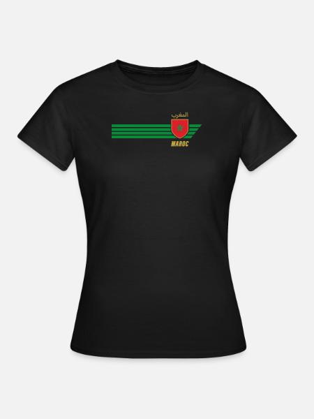 Marokko Marokkanische Löwen Fussball Fan Trikot - Dame-T-shirt - sort