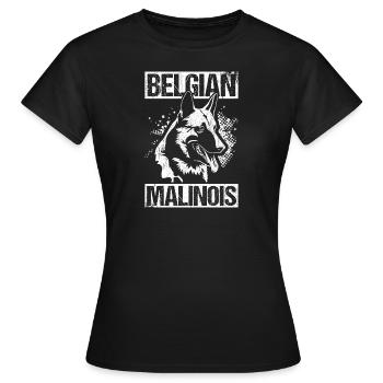 Belgian Malinois Hunde - Frauen T-Shirt - Schwarz - Vorne - AI Model Female 172 dark (172cm)