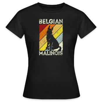 Belgian Malinois Hunde - Frauen T-Shirt - Schwarz - Vorne - AI Model Female 172 dark (172cm)