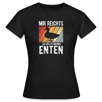 Enten Entenzüchter Spruch - Frauen T-Shirt - Schwarz - Vorne - AI Model Female 172 dark (172cm)