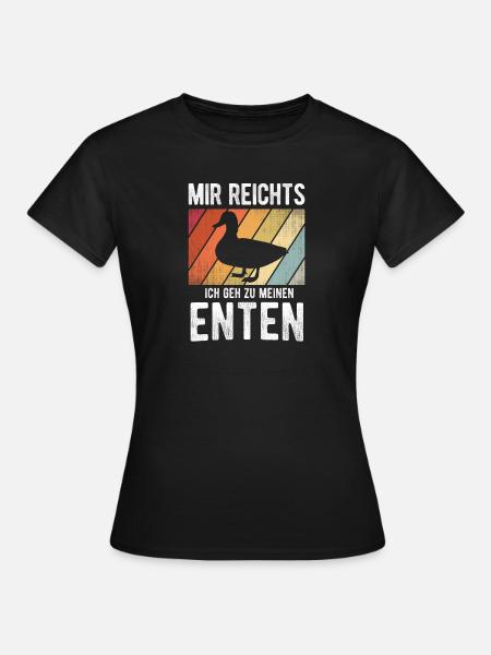 Enten Entenzüchter Spruch - Frauen T-Shirt - Schwarz