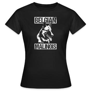Belgian Malinois Hunde - Frauen T-Shirt - Schwarz - Vorne - AI Model Female 172 dark (172cm)