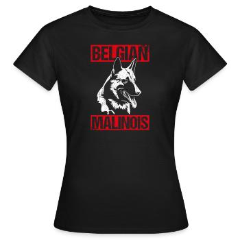 Belgian Malinois Hunde - Frauen T-Shirt - Schwarz - Vorne - AI Model Female 172 dark (172cm)