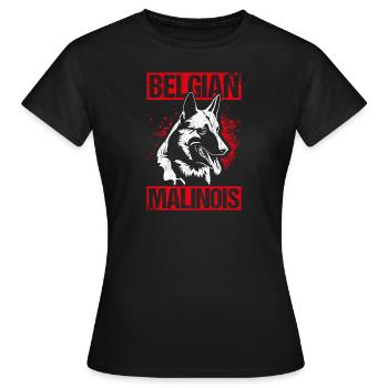 Belgian Malinois Hunde - Frauen T-Shirt - Schwarz - Vorne - AI Model Female 172 dark (172cm)