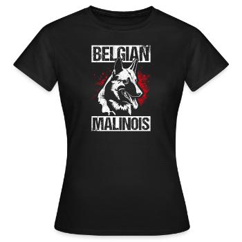 Belgian Malinois Hunde - Frauen T-Shirt - Schwarz - Vorne - AI Model Female 172 dark (172cm)