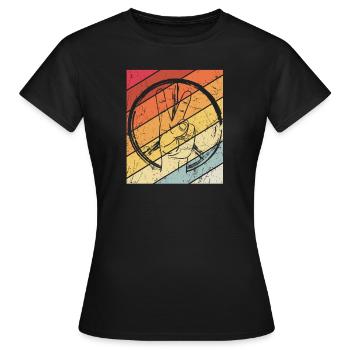 Friedenszeichen - Peace Frieden - Frauen T-Shirt - Schwarz - Vorne - AI Model Female 172 dark (172cm)