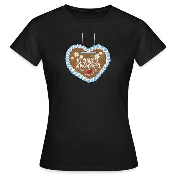 Klaones Zwackerl Festival folklorique bavarois de costumes - T-shirt Femme - noir - Devant - AI Model Female 172 dark (172cm)