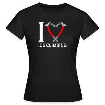 Ich Liebe Eisklettern Eiskletterer Eispickel - Frauen T-Shirt - Schwarz - Vorne - AI Model Female 172 dark (172cm)