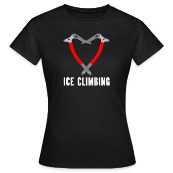 Ich Liebe Eisklettern Eiskletterer Eispickel - Frauen T-Shirt - Schwarz - Vorne - AI Model Female 172 dark (172cm)