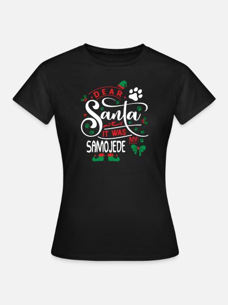 Weihnachten Santa Hunderasse Samojede - Frauen T-Shirt - Schwarz