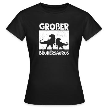 Großer Brudersaurus T-Rex Dino Geschenk Großer Bru - Frauen T-Shirt - Schwarz - Vorne - AI Model Female 172 dark (172cm)