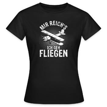 Helikopter Hubschrauber Spruch Abheben Flugzeug He - Frauen T-Shirt - Schwarz - Vorne - AI Model Female 172 dark (172cm)