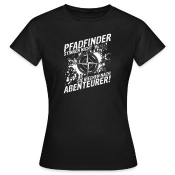 Pfadfinder Stinken Nicht Sie Riechen Nach Abenteue - Frauen T-Shirt - Schwarz - Vorne - AI Model Female 172 dark (172cm)
