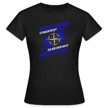 Pfadfinder Stinken Nicht Sie Riechen Nach Abenteue - Frauen T-Shirt - Schwarz - Vorne - AI Model Female 172 dark (172cm)