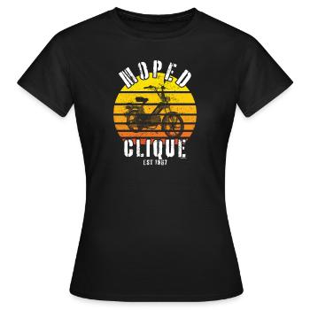 Moped Clique Scooter Mokick Two-Wheeler 1967 - Women's T-Shirt - black - Front - AI Model Female 172 dark (172cm)