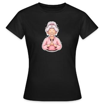 Yoga Grandma - Frauen T-Shirt - Schwarz - Vorne - AI Model Female 172 dark (172cm)
