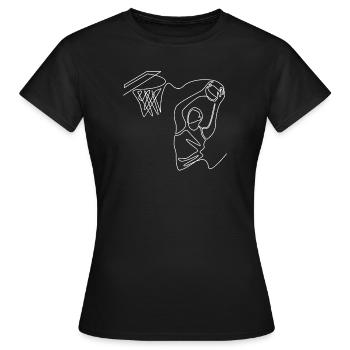 Basket-ball Joueur de basket-ball Slam Dunk Lineart - T-shirt Femme - noir - Devant - AI Model Female 172 dark (172cm)