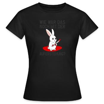 Sarkasmus Mörder Osterhase Auferstehung Halloween - Frauen T-Shirt - Schwarz - Vorne - AI Model Female 172 dark (172cm)