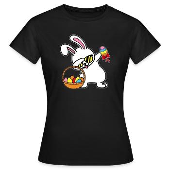 Dabbing Lapin de Pâques Lapin de Pâques - T-shirt Femme - noir - Devant - AI Model Female 172 dark (172cm)