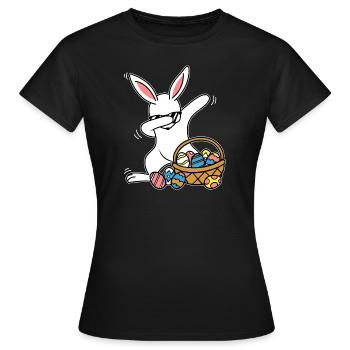Dabbing Lapin de Pâques Lapin de Pâques - T-shirt Femme - noir - Devant - AI Model Female 172 dark (172cm)