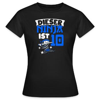 Ce ninja 10e anniversaire Ninja Ceinture Ninja - T-shirt Femme - noir - Devant - AI Model Female 172 dark (172cm)