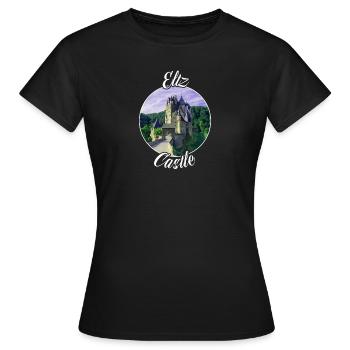 Château d’Eltz Château de conte de fées Allemagne Château Château - T-shirt Femme - noir - Devant - AI Model Female 172 dark (172cm)