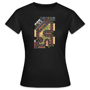 Road Landscape Road Traffic Highway Car - Women's T-Shirt - black - Front - AI Model Female 172 dark (172cm)