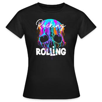 rock 'n' roll - T-shirt Femme - noir - Devant - AI Model Female 172 dark (172cm)