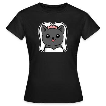 manqiwBride Bride Comic Cat - T-shirt Femme - noir - Devant - AI Model Female 172 dark (172cm)