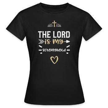 Le Seigneur est ma forteresse - Jésus - T-shirt Femme - noir - Devant - AI Model Female 172 dark (172cm)