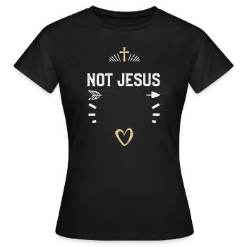 Pas Jésus - Jésus - T-shirt Femme - noir - Devant - AI Model Female 172 dark (172cm)
