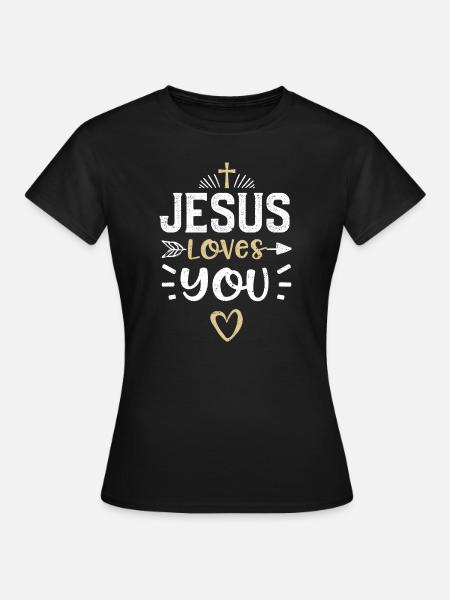 Jésus t’aime - Jésus - T-shirt Femme - noir