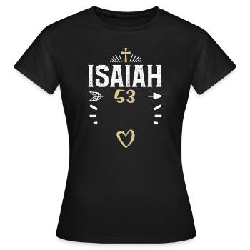Isaïe 53 - Jésus - T-shirt Femme - noir - Devant - AI Model Female 172 dark (172cm)