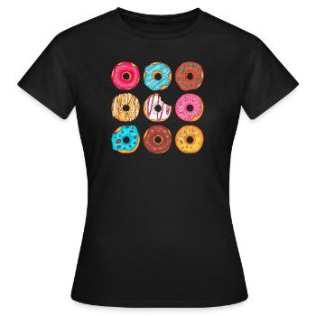 Donuts Confiserie Cookie Tart Cake Pies - Women's T-Shirt - black - Front - AI Model Female 172 dark (172cm)