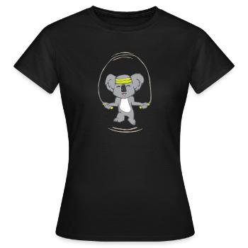 Koala Seilspringen Sport Fitness Süß Geschenk OZ - Frauen T-Shirt - Schwarz - Vorne - AI Model Female 172 dark (172cm)