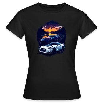 Klassischer Sportwagen - Frauen T-Shirt - Schwarz - Vorne - AI Model Female 172 dark (172cm)