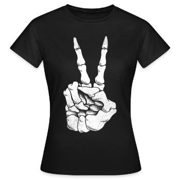 Squelet costume d’Halloween Peace - T-shirt Femme - noir - Devant - AI Model Female 172 dark (172cm)