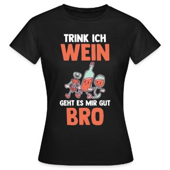 Amateurs de vin Fête Vin - T-shirt Femme - noir - Devant - AI Model Female 172 dark (172cm)