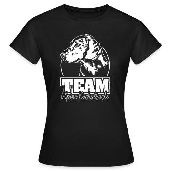 TEAM ALPINE DACHSBRACKE Hunde Jagdhund Wilsigns - Frauen T-Shirt - Schwarz - Vorne - AI Model Female 172 dark (172cm)